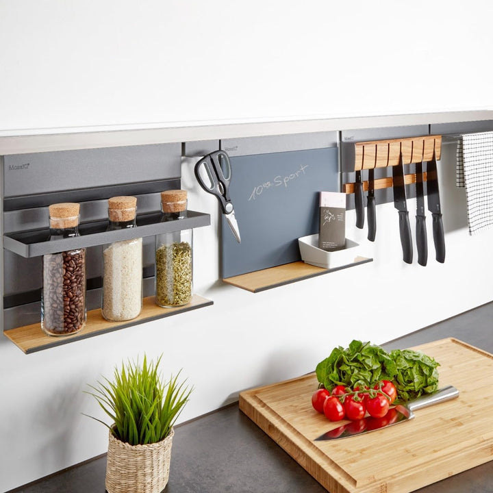 Kesseböhmer Linero style Küchenreling Edelstahloptik 1800 x 22 x 29 mm Alu Relingsystem von SOTECH P