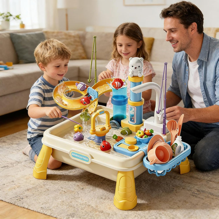 Wasserspieltisch für Kinder | Sensorischer Tisch mit Wasserpumpe | Wasserspielstation - Für und Mädc