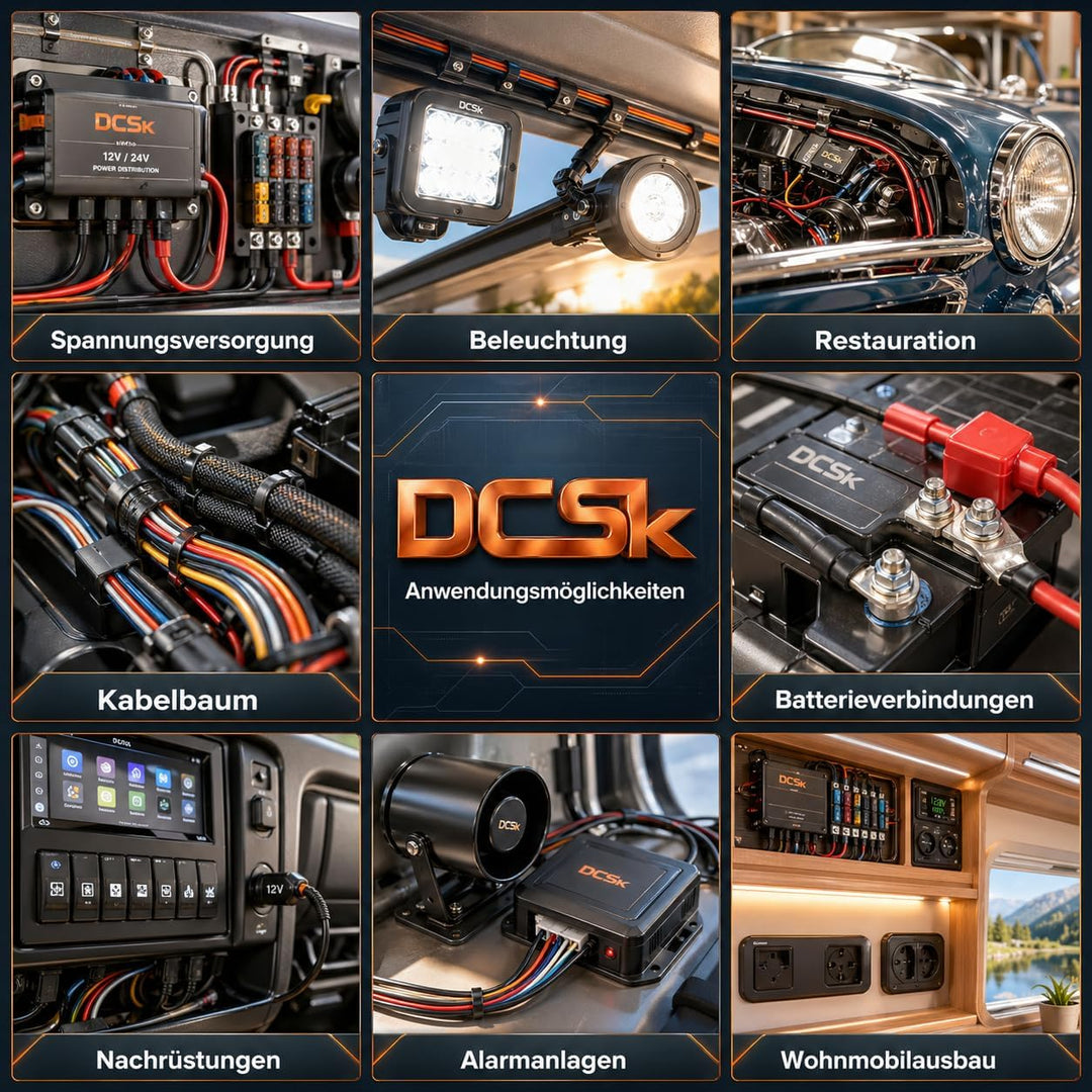 DCSk Fahrzeugleitung - 10mm² - 5m - FLRY B asymmetrisch - 10 mm² - KFZ Kabel Litze - Rot - 10mm2 10m