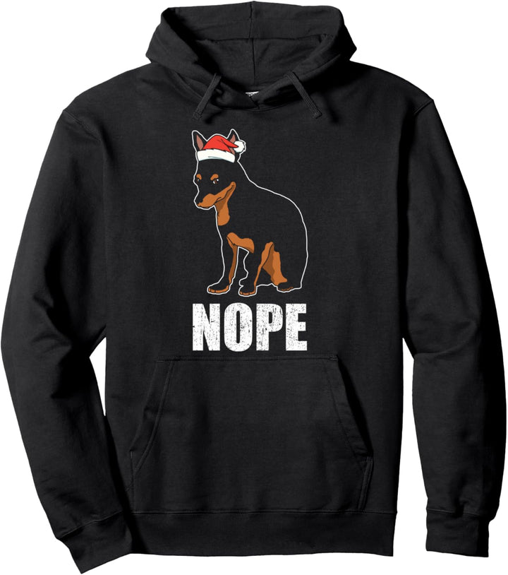 Lustiges Nope Nicht Heute Hund Weihnachten Zwergpinscher Pullover Hoodie