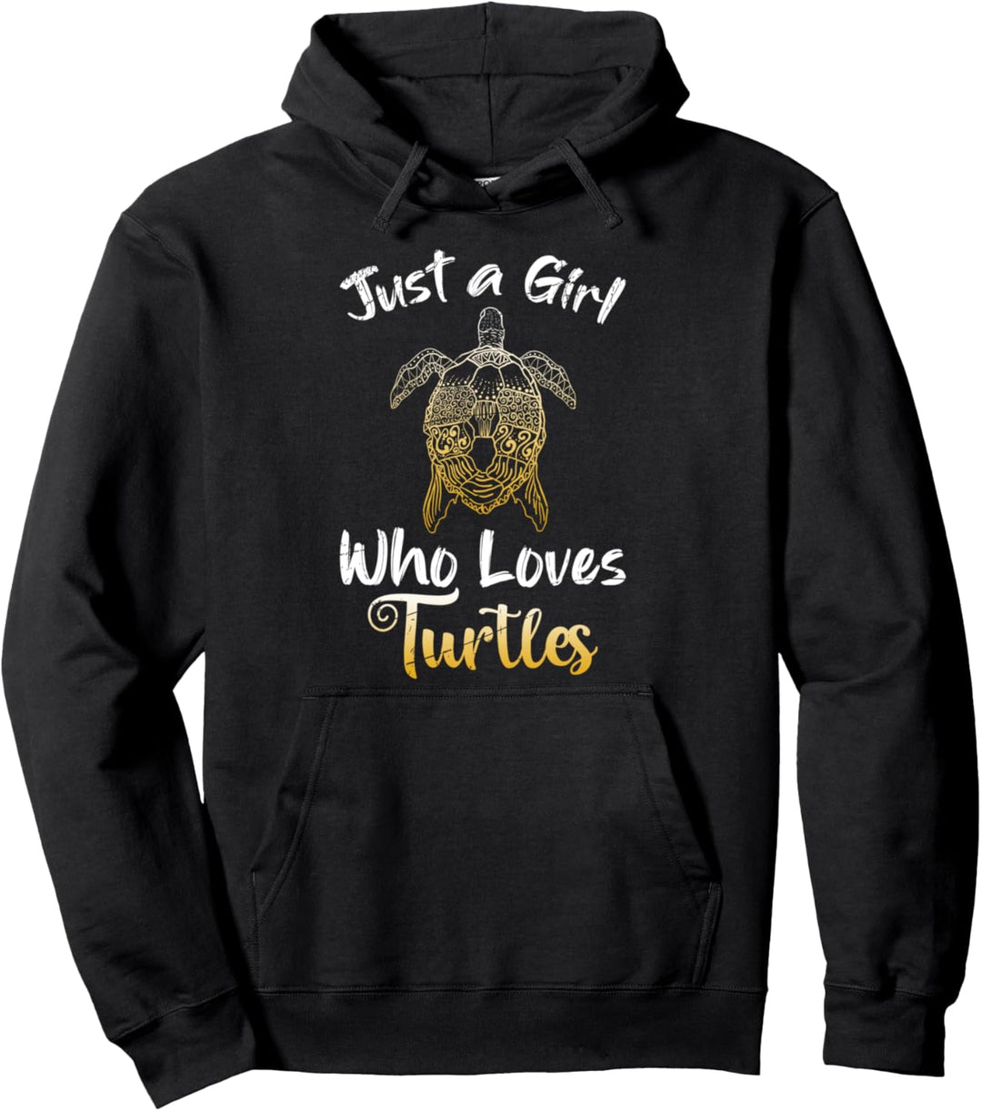 Nur ein Mädchen das Schildkröten liebt Tier Schildkröte Pullover Hoodie