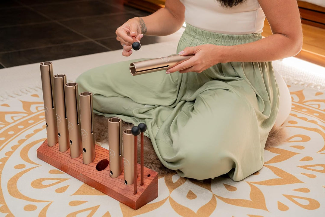 Sonic Energy Wah-Wah Tube Chakra Set – 7-teilig, 432 Hz – Soundeffekt für Musik und Meditation – Ink