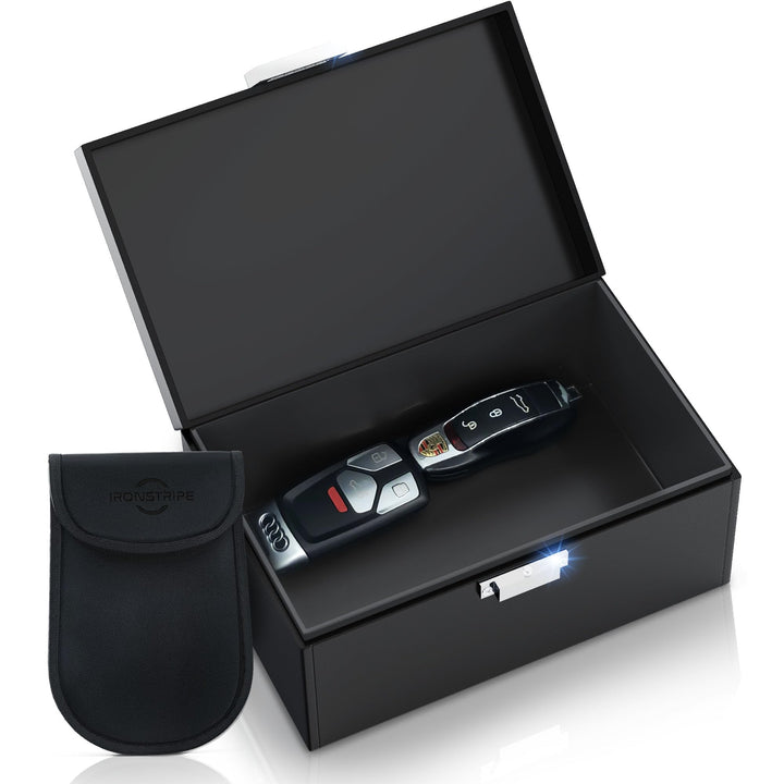 Ironstripe Keyless Go Schutz Autoschlüssel Box, Extra Gross 19 x 12 x 9 cm Faraday Box, Diebstahlsch