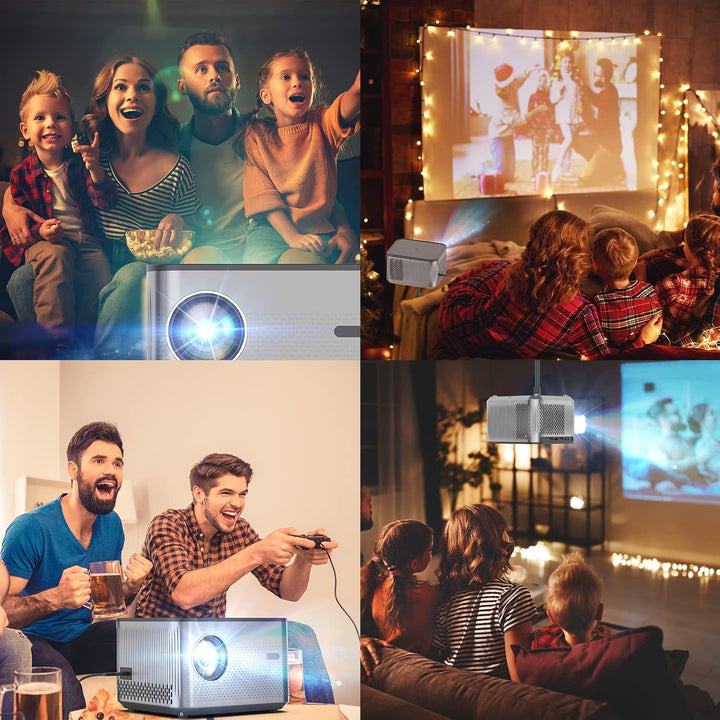 Beamer, 5G WiFi Bluetooth Beamer 12000 Lumen Full HD 1080P Beamer 4K Video Unterstützt, Heimkino Pro