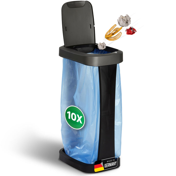 Novaliv Sparset 10x Müllsackständer mit Deckel für 70L-120L Müllsäcke, extra Robust &amp; Fester Stand O