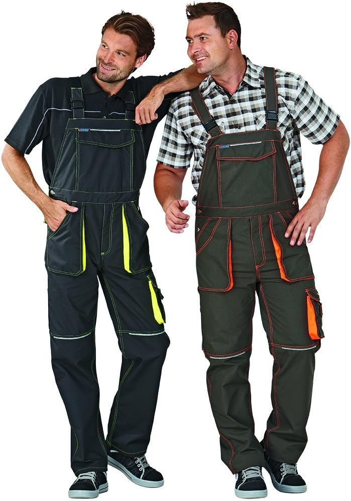 Planam Grösse 110 Unisex Basalt Neon Latzhose Oliv orange Modell 6232 Oliv/Orange 110, Oliv/Orange 1