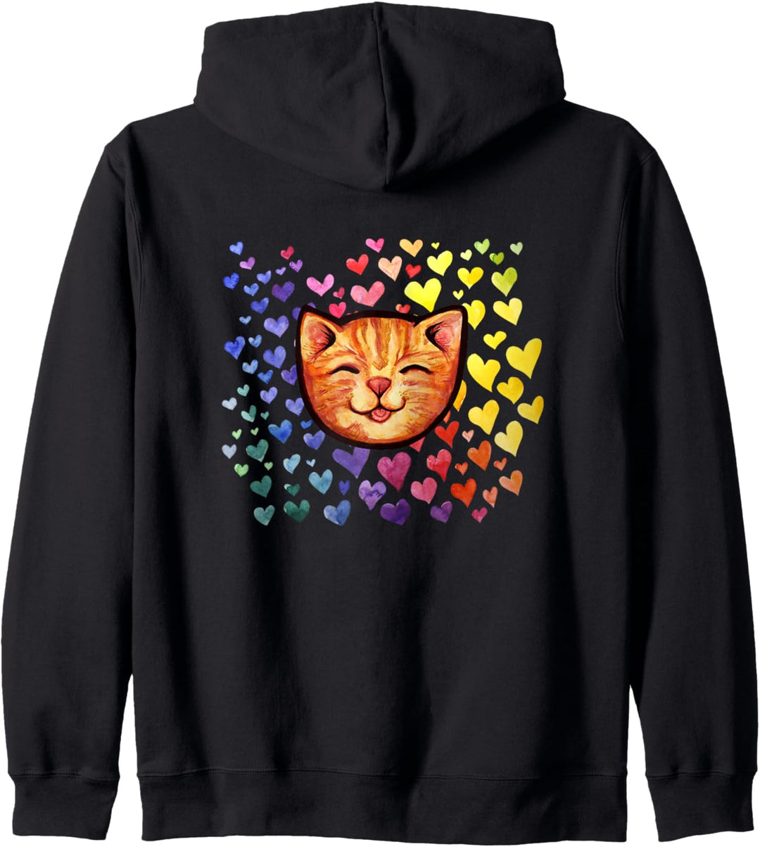 Happy Orange Tabby Cat Nette Katze Cat Rainbow Kapuzenjacke