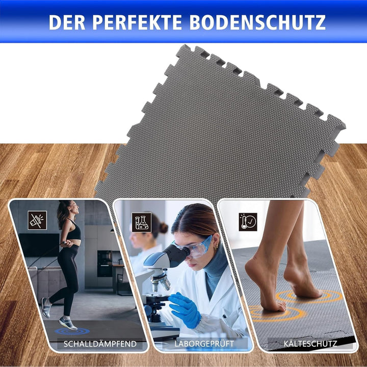 BodenMax Bodenschutzmatte Sportmatte Puzzlematte Fitnessmatte rutschfest Bodenschutz Pool Unterlegma