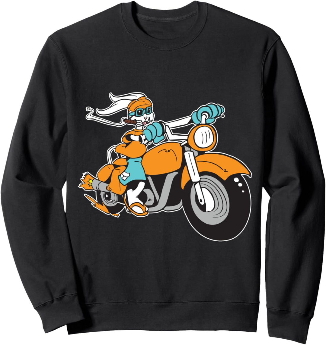 Rauchender Hase Motorrad Motorradfahrer Kaninchen Raucher Sweatshirt