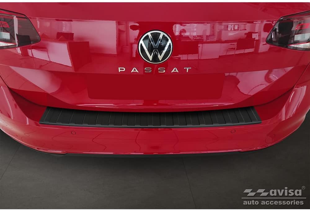 Avisa Matt-Schwarz Edelstahl Heckstossstangenschutz kompatibel mit Volkswagen Passat 3G Variant 2014