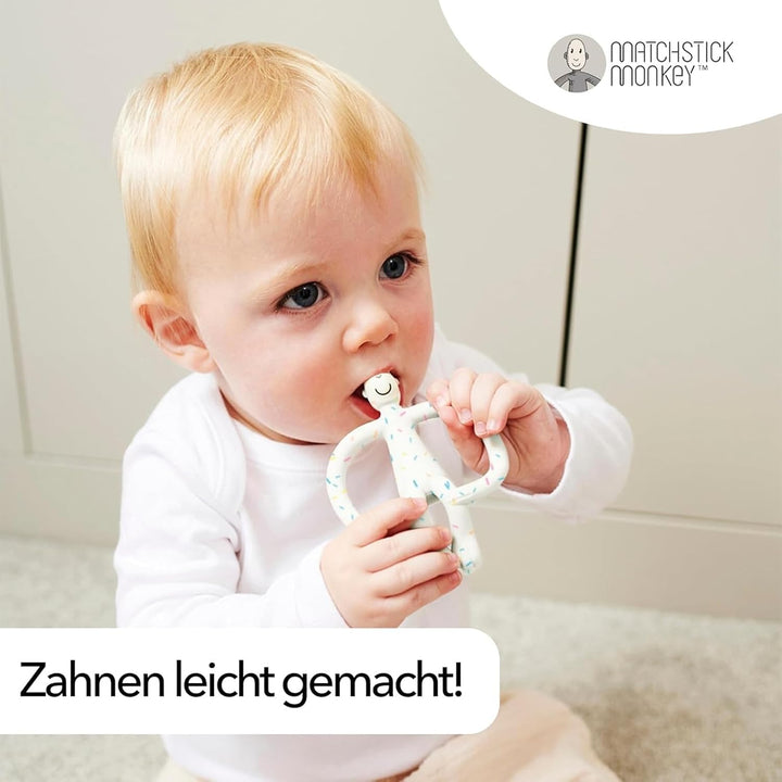 Matchstick Monkey, Original Teether & Gel Applicator, Antimicrobial Silicone Teething Toys for Baby,
