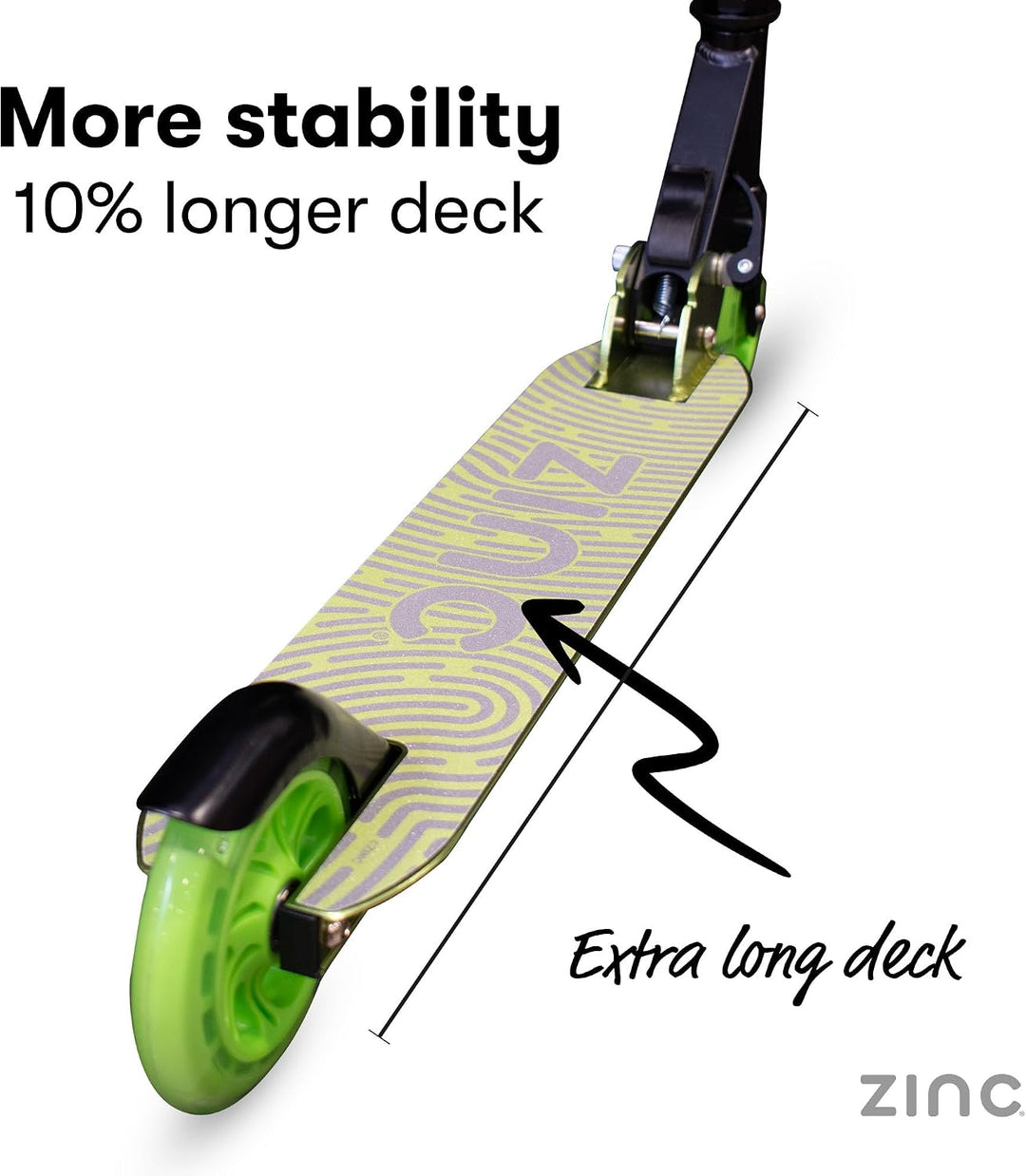 Zinc Identity Zusammenklappbarer Roller mit Zwei Rädern Adjustable Height grün, Adjustable Height gr