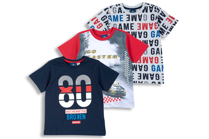 Chicco, Set Kurzarm T-Shirt aus Baumwolle, Jungen 12 Monate Rot, 12 Monate Rot