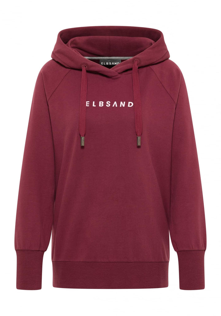Elbsand Svana Damen Hoodie, Sweatshirt mit Kapuze, Rundhalsausschnitt Ruby XS, Ruby XS