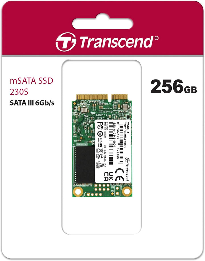 Transcend Highspeed 256GB interne mSATA SSD SATA III (6Gb/s), Festkörper-Laufwerk, zum Aufrüsten von
