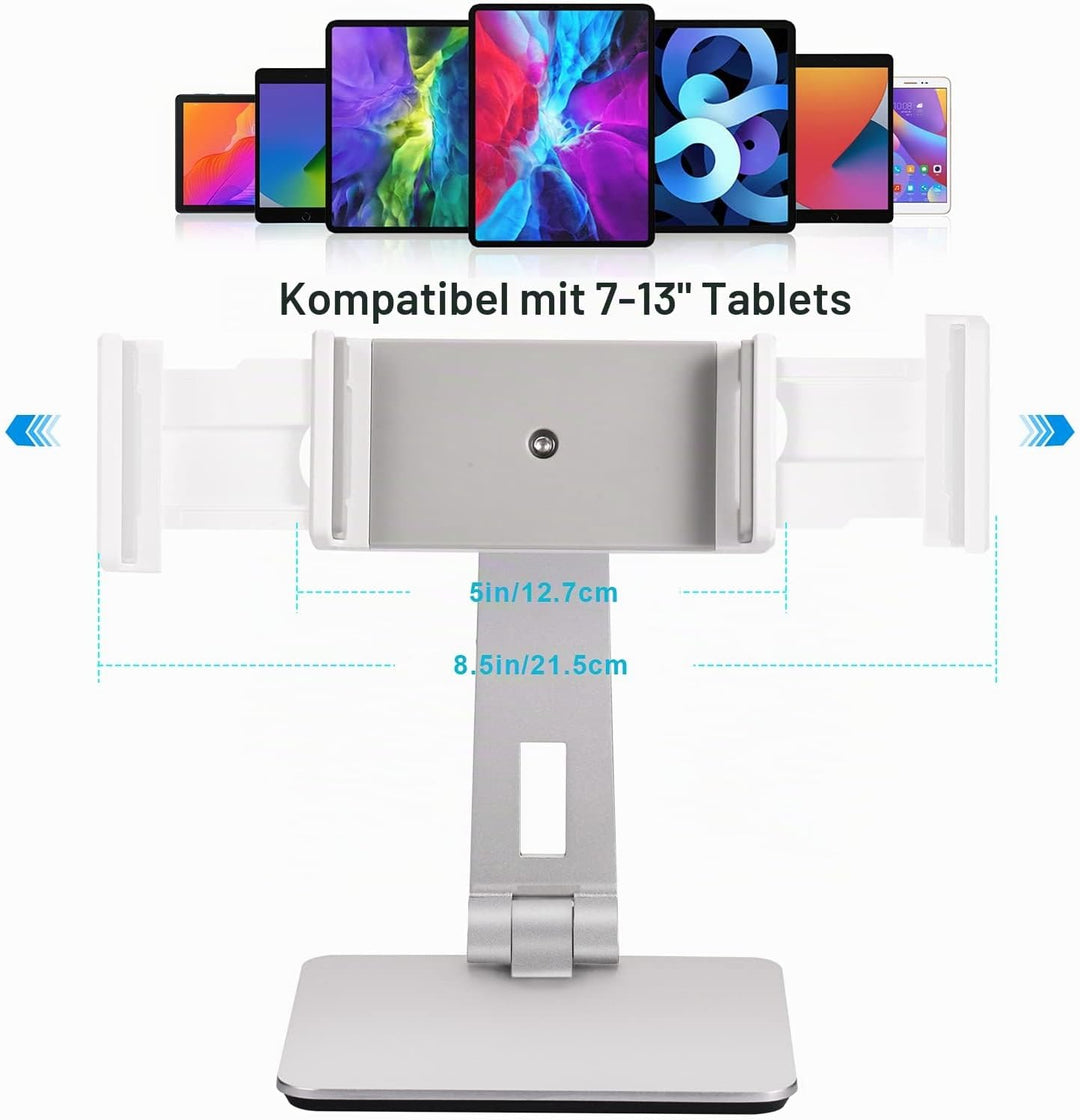 SHUOSUO Tablet Ständer Verstellbar & Faltbar, Schwerer Aluminium Tablet Halterung Halter Tisch, komp