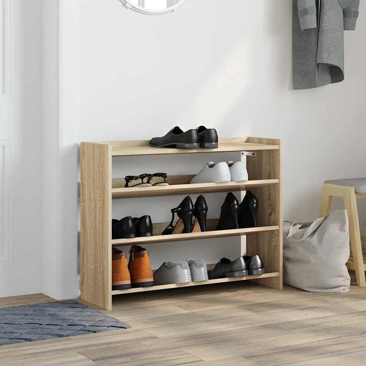 vidaXL Schuhregal Sonoma-Eiche 80x25x62 cm Holzwerkstoff, Schuhschrank, Schuhaufbewahrung, Schuhe Or