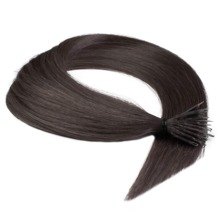 hair2heart Premium Nanoring Extensions Echthaar glatt - 50 Strähnen 0.8g 50cm 6/0 dunkelblond 50cm 5
