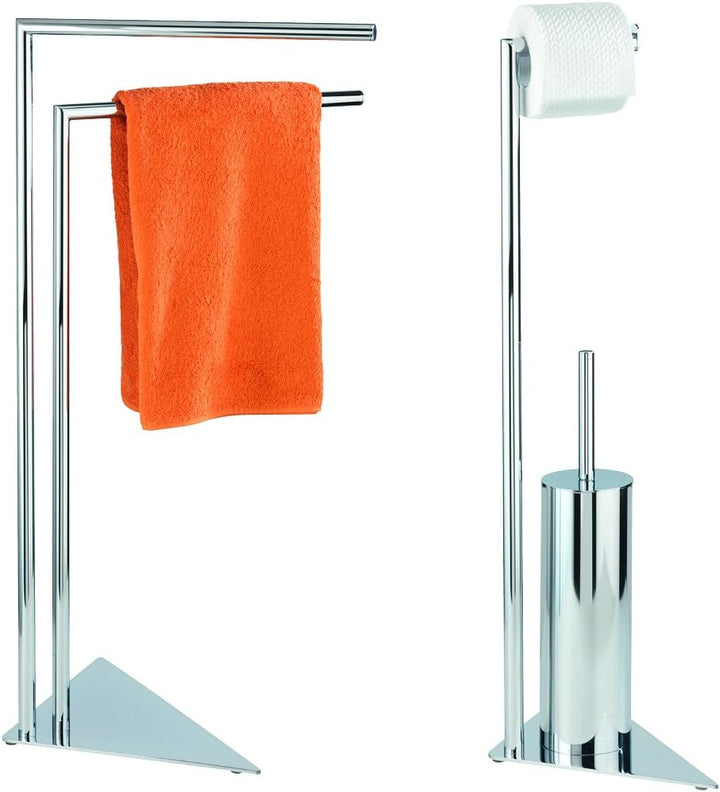 WENKO Handtuchständer Torre mit 2 Armen - Kleiderständer, Stahl, 44.5 x 81 x 42 cm, Chrom