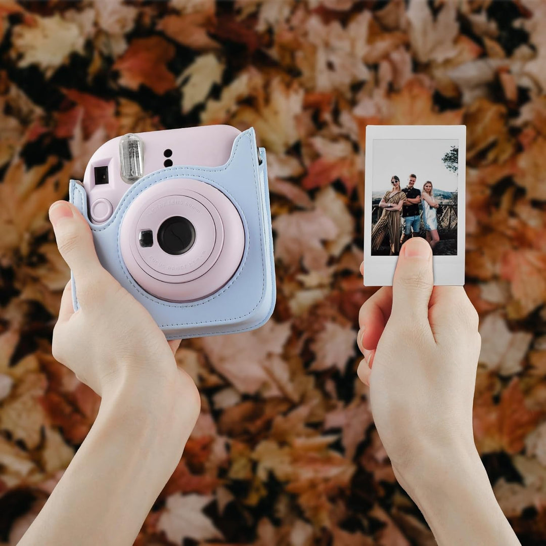 Kameratasche für Fujifilm Mini 12, PU-Leder Schutzhülle Kompatibel mit Instax Mini Instant und Digit