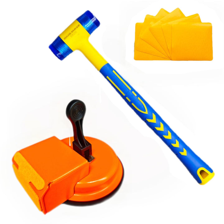 Hochleistungs-Bodenspalt-Fixierwerkzeug + Gummihammer, Laminat/Vinyl Bodenwerkzeug mit 6 Stück Klebe