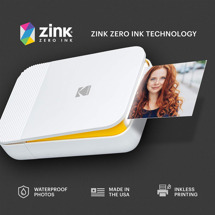 KODAK Smile Fotodrucker für Smartphone (IOS und Android) - Tintenloser Sofortdrucker, Bluetooth, 5 x