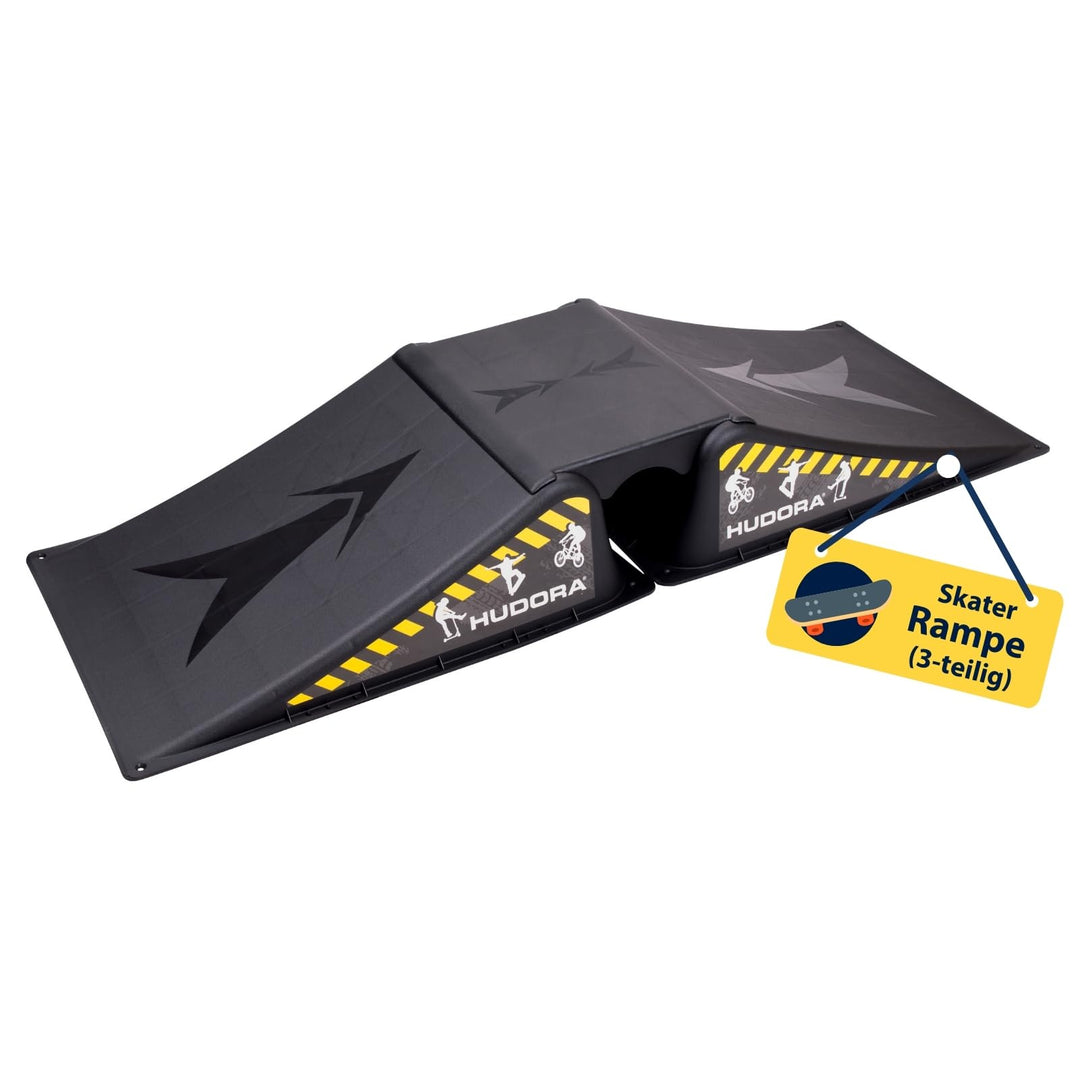 HUDORA Skateboard Skater Rampe, schwarz Set