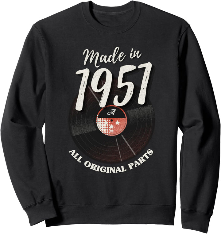 Vintage Jahrgang 1951 Schallplatte Vinyl Geburtstag Retro Sweatshirt
