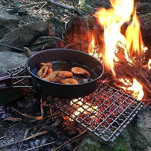 Rayeeley Bushcraft Grills Backpacker Grills, Lagerfeuer Kochen, Grillrost, hochfeste Outdoor-Netzaus