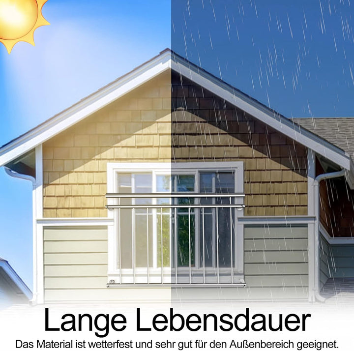 156x90cm Französischer Balkon Edelstahl Geländer Balkongeländer Terrassengeländer Pflegeleicht Fülls
