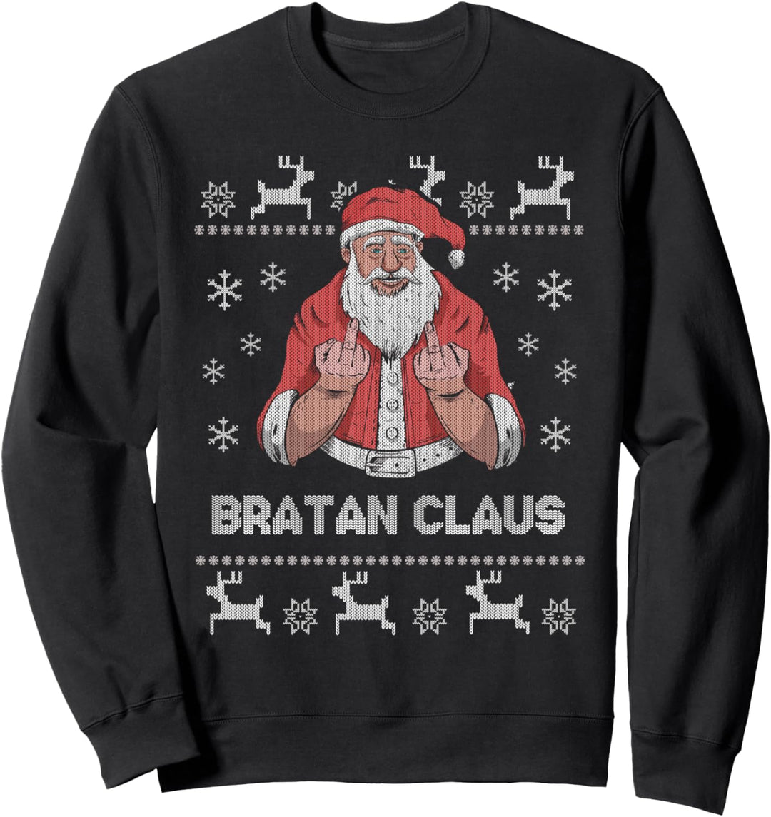Bratan Claus Ugly Sweater Santa Bra Geschenk Sweatshirt