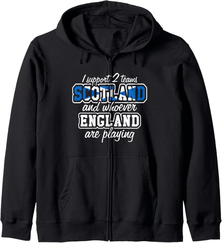 Schottland Rugby I Support Two Teams Lustiges Schottisches Fan Zitat Kapuzenjacke