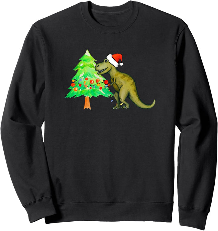 T-Rex Lustige Weihnachtsbaumdekoration Sweatshirt