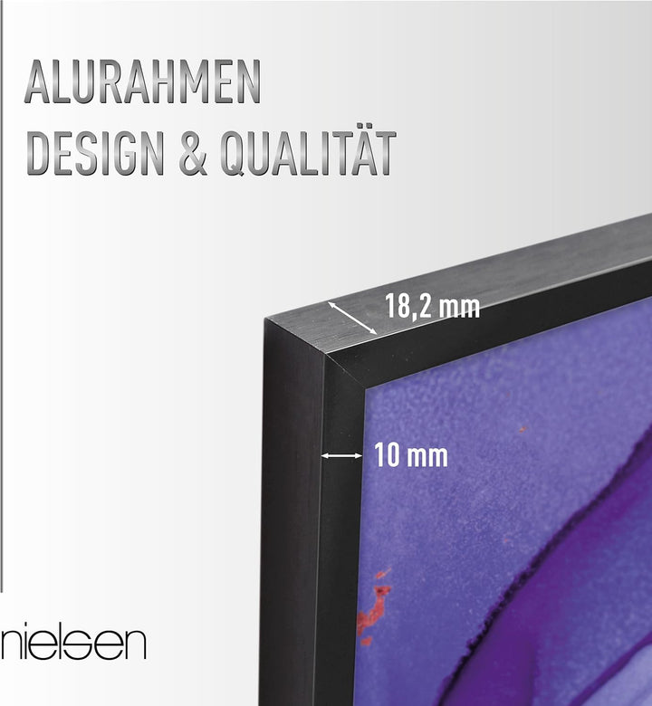 nielsen Aluminium Bilderrahmen C2, 42x59,4 cm (A2), Eloxal Schwarz Glanz 42 x 59,4 cm (A2) Eloxal Sc