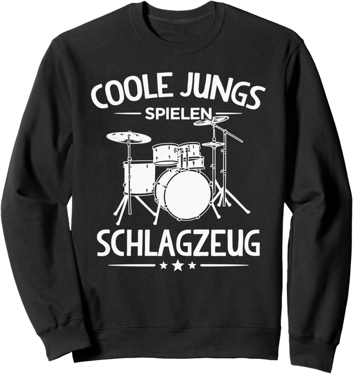 Coole Jungs Spielen Schlagzeug Kinder Drummer Sweatshirt