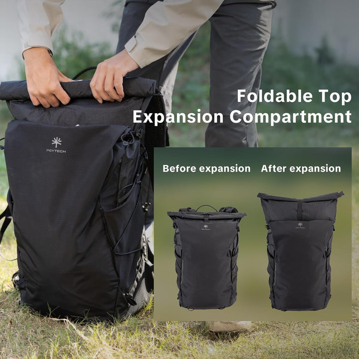 PGYTECH OnePro Ultralight Kamerarucksack Erweiterbar 20L-40L Outdoor Reisen Schwarz 20L, Schwarz 20L