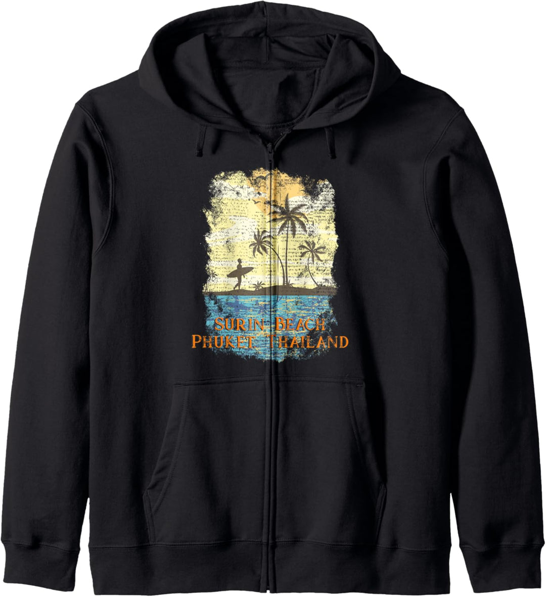 Vintage Tropical Sunset Beach Surin Beach Phuket Kapuzenjacke