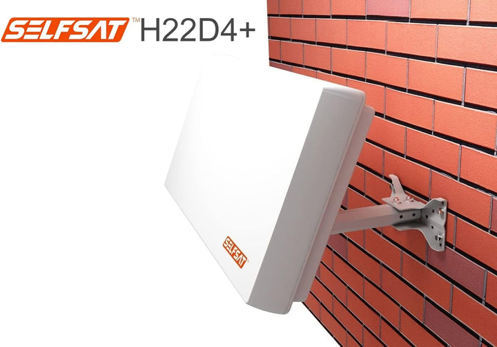 Selfsat H22D4+ 4 TV Teilnehmer SAT Flachantenne Flat +Profi Fensterdurchführung Full HD