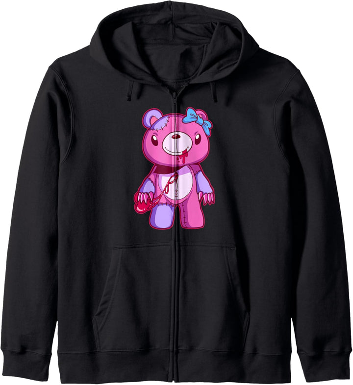 Pastell Goth Teddybär Geschenk Goth Kapuzenjacke