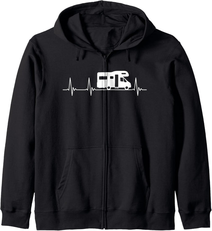 Wohnmobil Camper Caravan Camping Zelten Herzschlag Geschenk Kapuzenjacke