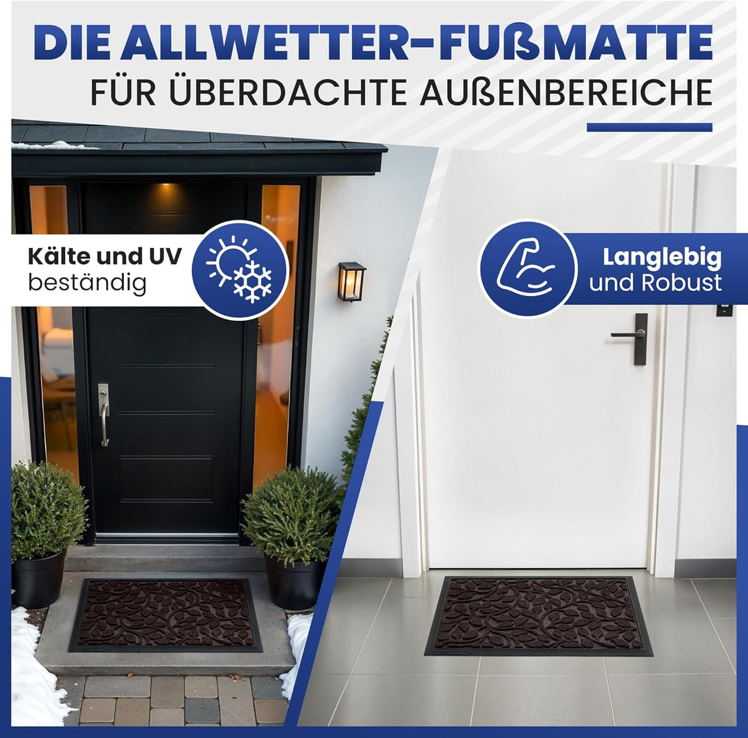 Bodenständig® Fussmatte aussen und innen [robust] - Saubere Schuhe Dank geriffelter Oberseite - Perf