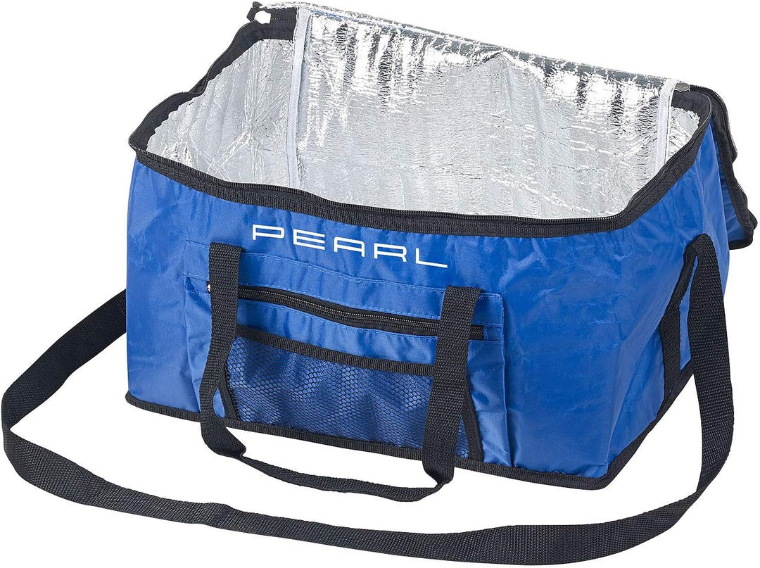 PEARL Isoliertasche: Faltbare Kühltasche mit Schultergurt &amp; Tragegriffen, 24 Liter, blau (Kühltasche