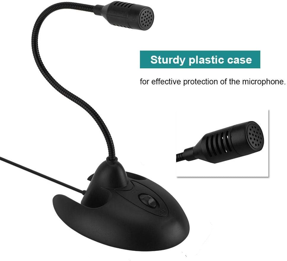 Diyeeni Flexibel Dekstop Mikrofon, Standmikrofon 3,5mm PC-Tischmikrofon Plug & Play Mikrofon für Bür