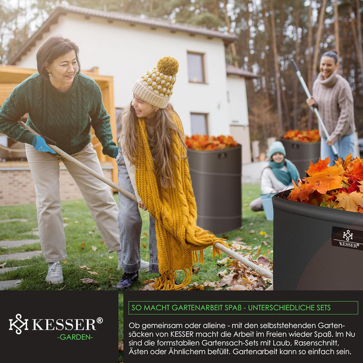 KESSER® Pop-Up-Gartensack 73L Laubsack Gartenabfallsack inkl. Handschuhe | Selbststehend mit Griffen