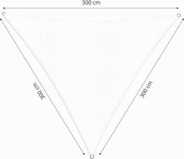 Lumaland Sonnensegel Dreieck | 3 x 3 x 3 Meter Wetterbeständiger Sonnenschutz inkl. Befestigungsseil