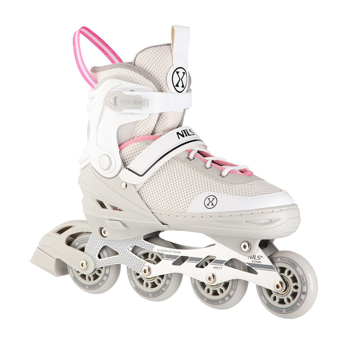 Nils Extreme 2-In-1 Inliner Eishockey Camille, Farbe:Grau-Rosa, Grösse:S(29-33)