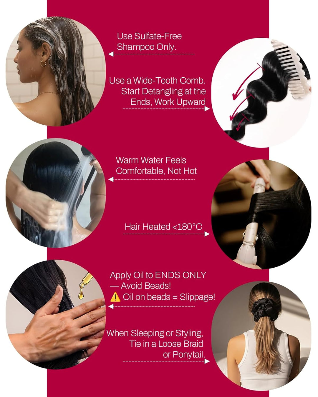 Moresoo Microring Extension Schwarz #1B Remy Echthaar Micro Loop Extensions Echthaar 24zoll/60cm Col