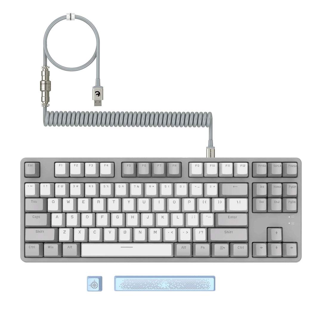 MAMBASNAKE AK873 Mechanische Tastatur zum Selbermachen, Spiralkabel, 22 Tasten RGB Hintergrundbeleuc