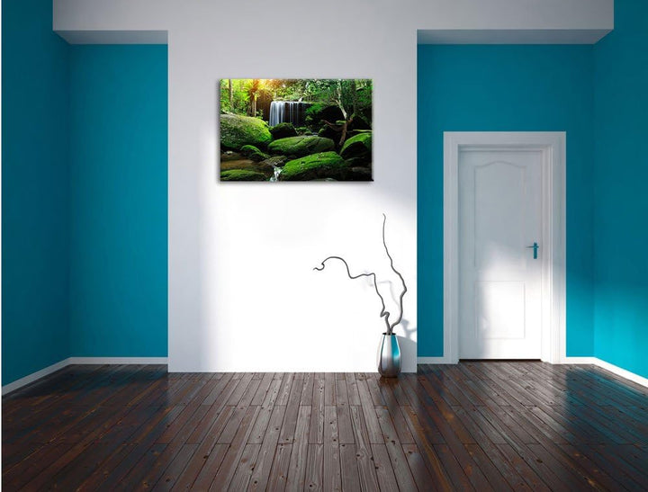 Pixxprint Regenwald in Thailand als Leinwandbild/Grösse: 100x70 cm/Wandbild/Kunstdruck/fertig bespan