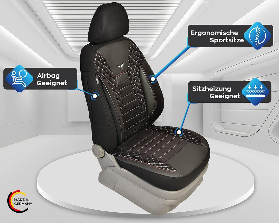 BREMER SITZBEZÜGE Mass Auto Schonbezüge kompatibel mit Peugeot Traveller Fahrer &amp; Beifahrer Set ab 2